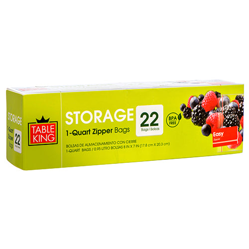 table king storage zipper bags - 1qt  -- 36 per case