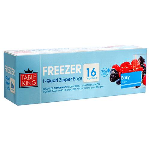 table king freezer bags - 1 qt 16ct -- 36 per case