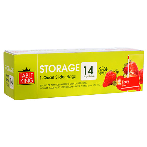 table king storage slider bag 1 qt 14ct -- 36 per case