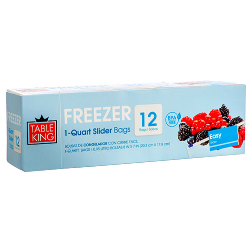 table king freezer slider bags - 1 qt -- 36 per case