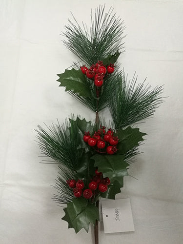 artificial pine & red berry wreaths 22 in -- 12 per box