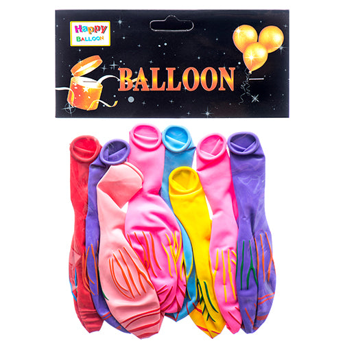 assorted colored balloons with lines - 10ct - 360 pack -- 12 per box
