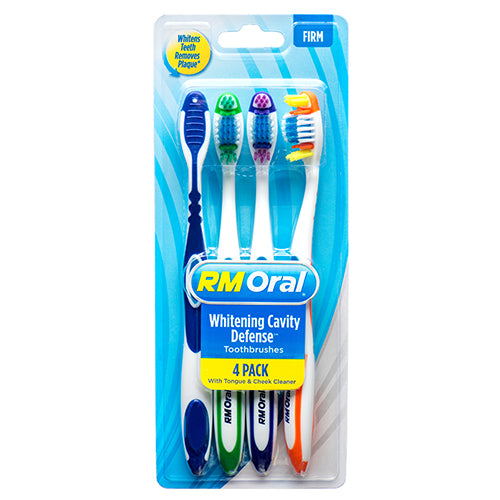 rm oral toothbrush - whitening defense firm - 4pk -- 12 per box