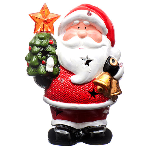 ceramic deco santa stand with star & led lights -- 6 per box