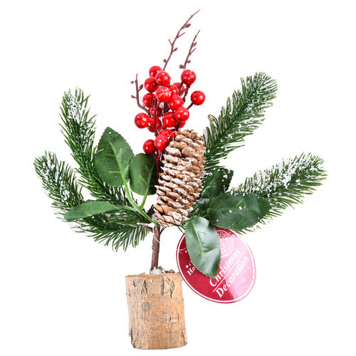 artificial deco 10 stand - red berry & snow -- 24 per box