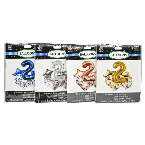 foil balloon 2 bundle 7pc asst clrs -- 12 per box