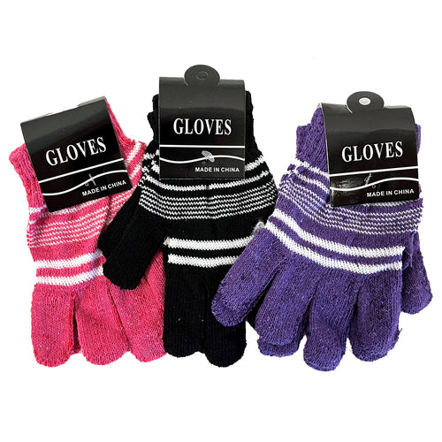 striped black and white hw gloves  -- 24 per box