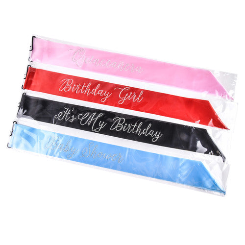 party sashes - 6 assorted styles -  -- 24 per box
