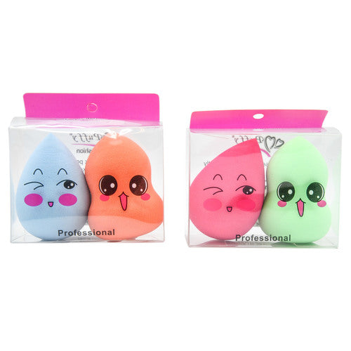makeup sponge puffy 2pc asst shape asst color -- 12 per box