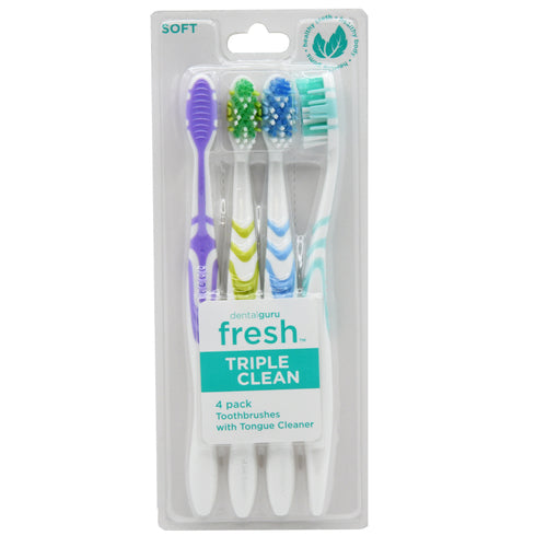 dental guru triple clean toothbrush - -  -- 24 per case