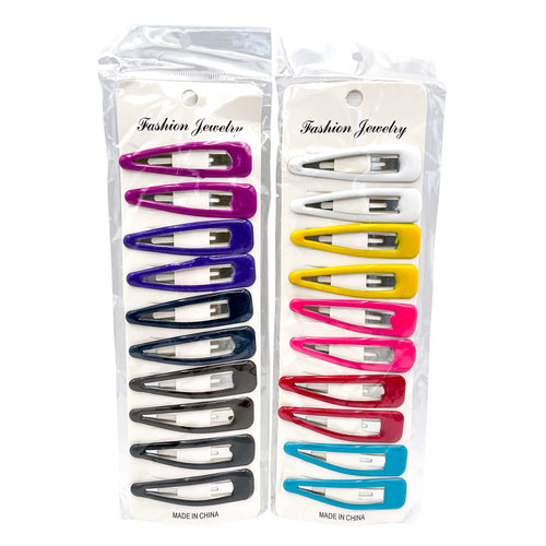 hair clips 10ct asst colors -- 12 per box
