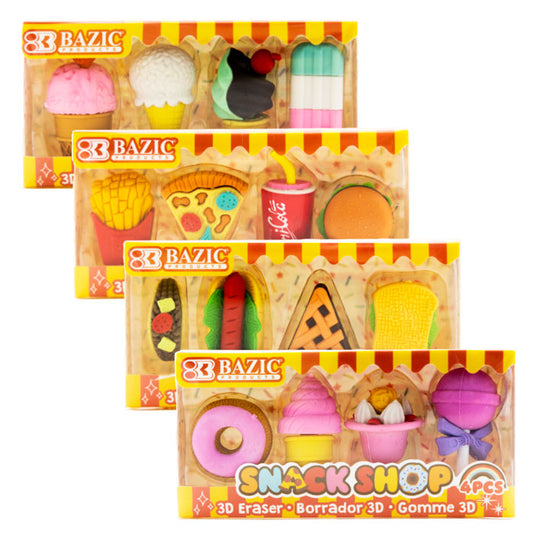snack shop 3d eraser sets -- 24 per box