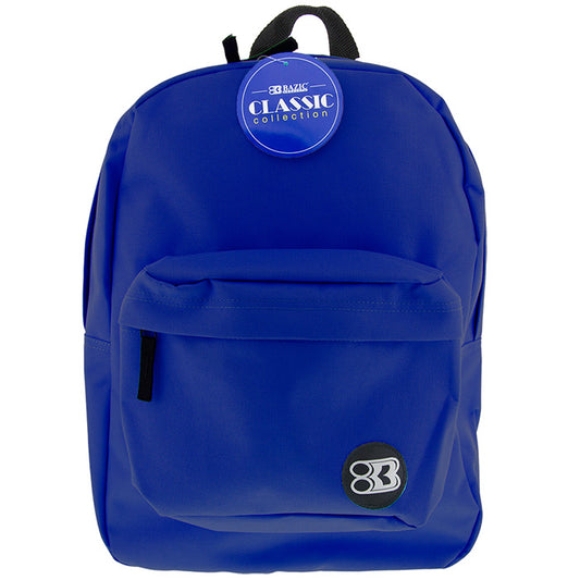 bazic 17 inch classic backpacks - blue -- 12 per case