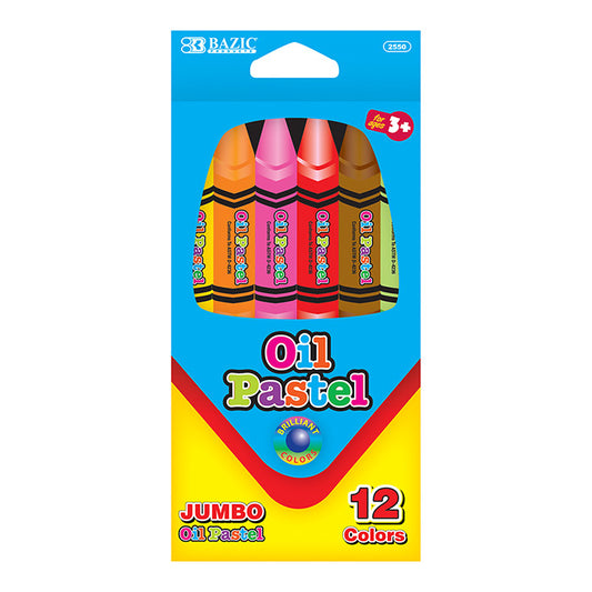 bazic jumbo oil pastels  - assorted colors -- 24 per box