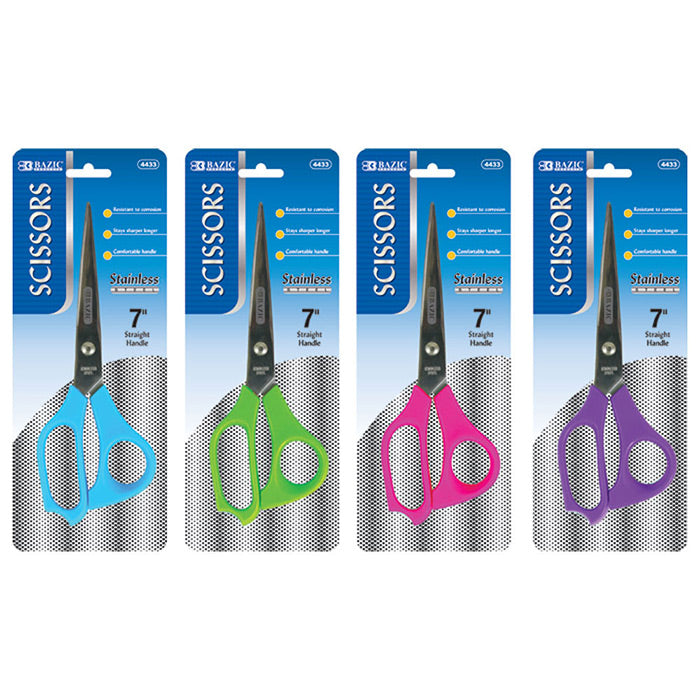 bazic 7 inch classic stainless steel scissors -  -- 24 per box