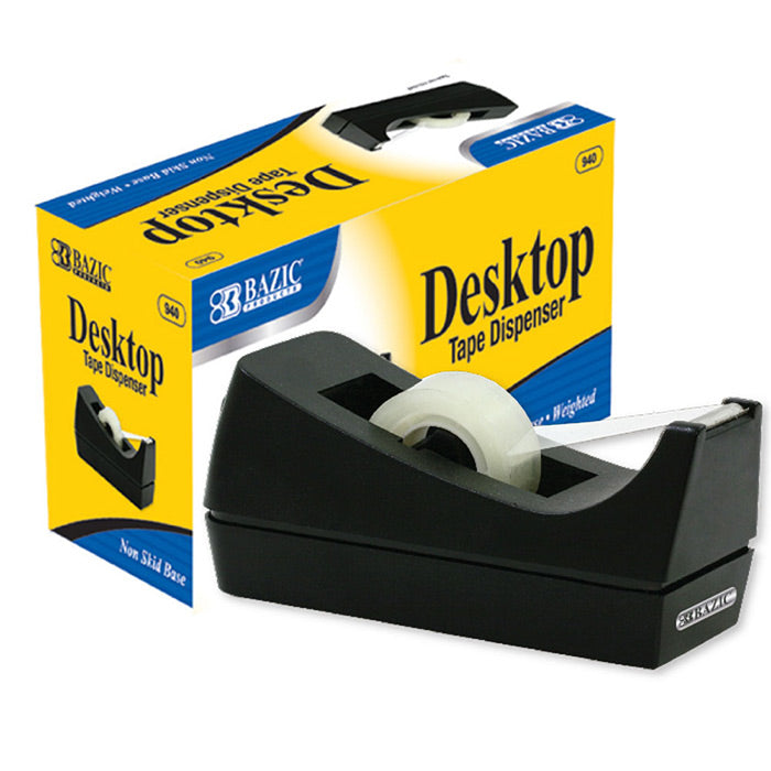 bazic desktop tape dispenser 1 inch core -- 12 per case