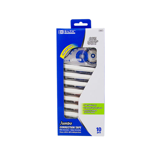 bazic jumbo correction tape w/grip - 5mm x 394in - -  -- 12 per case