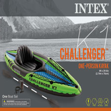kayak 108x30x13 challenger k1 w 86 aluminum oars pump -- 1 per box