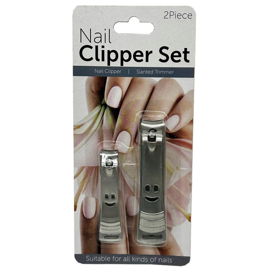 2 pack precision blade nail clippers with happy face handles -- 24 per box