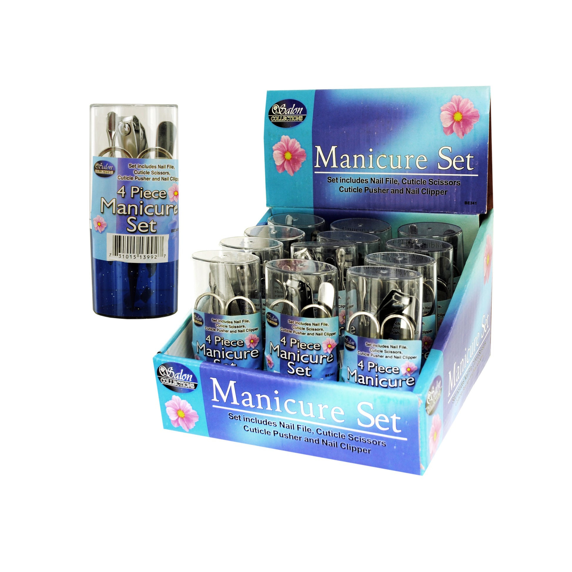 travel manicure set counter top display  -- 21 per box