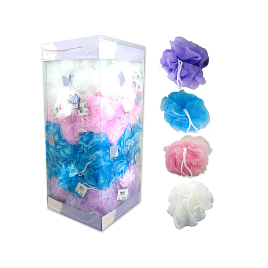 nylon mesh body sponge display - aa pack -- 38 per box