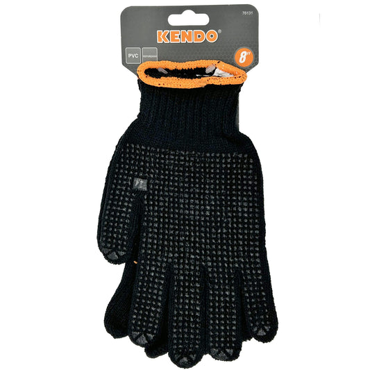 multi- purpose black dotted breathable work gloves -- 32 per box