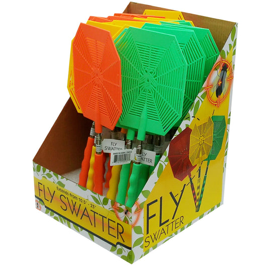 telescopic fly swatter in countertop display -- 24 per box
