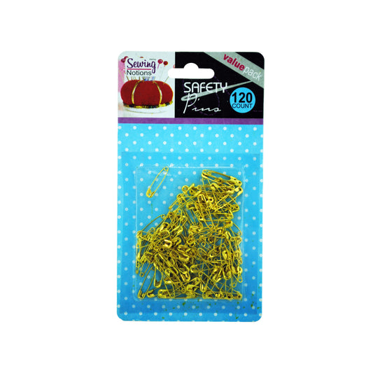 small gold tone safety pins  -  -- 37 per box