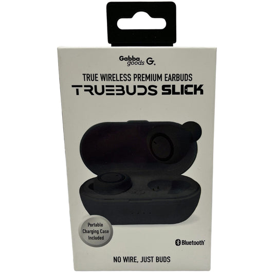 true buds slick true wireless bluetooth earbuds with charging case in black -- 4 per box