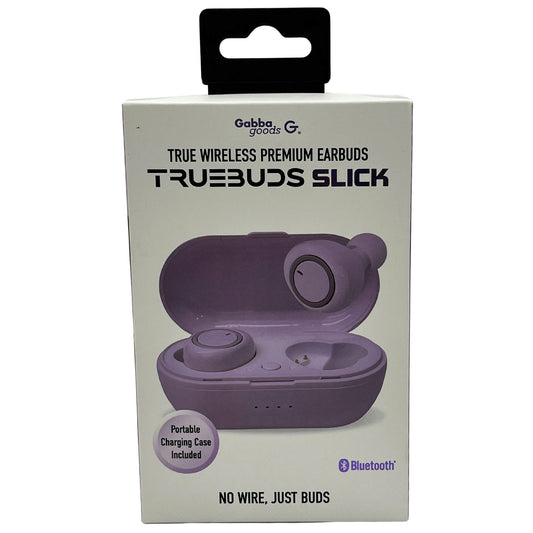 true buds slick true wireless bluetooth earbuds with charging case in lavender -- 4 per box