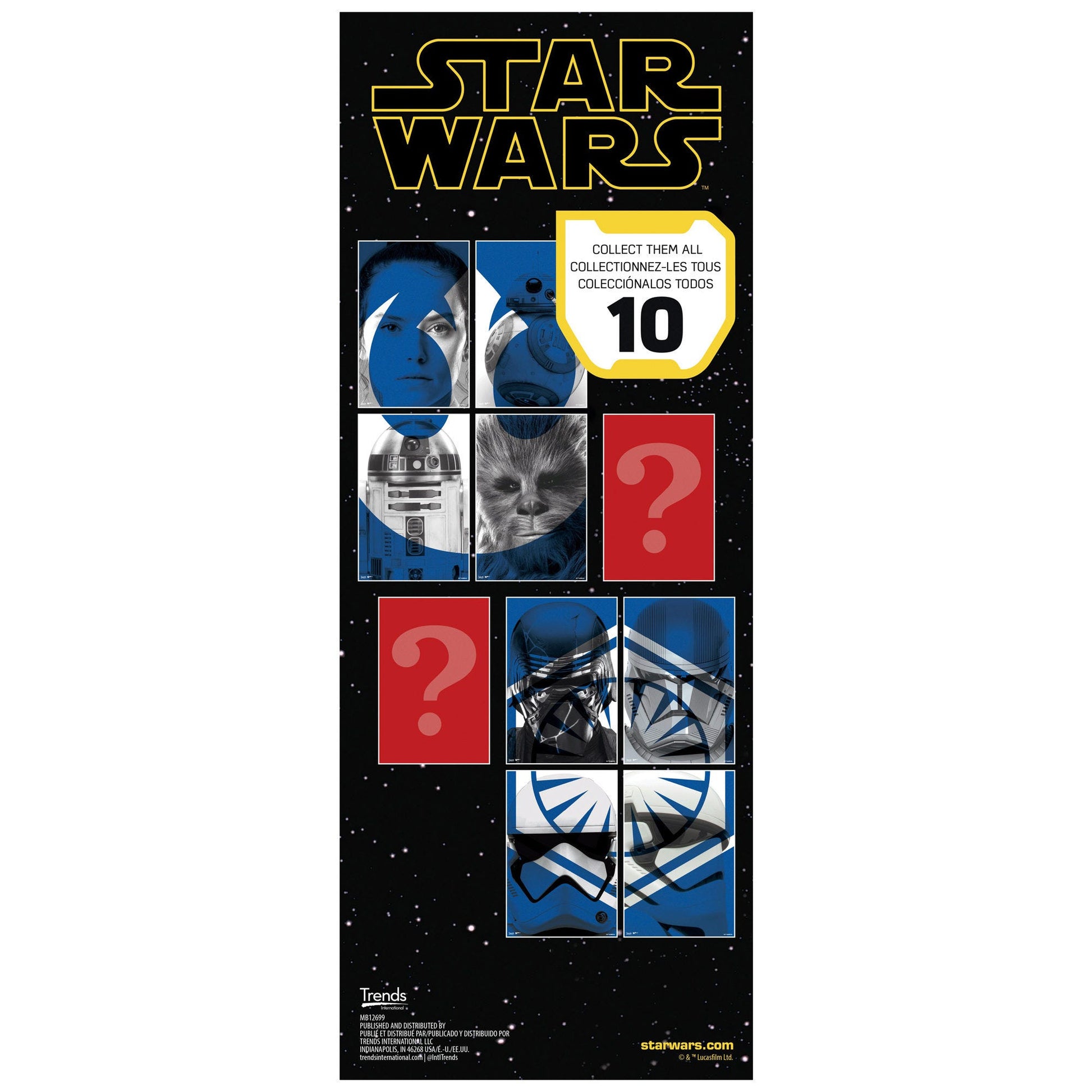 star wars the rise of skywalker 2 pack mystery posters -- 27 per box