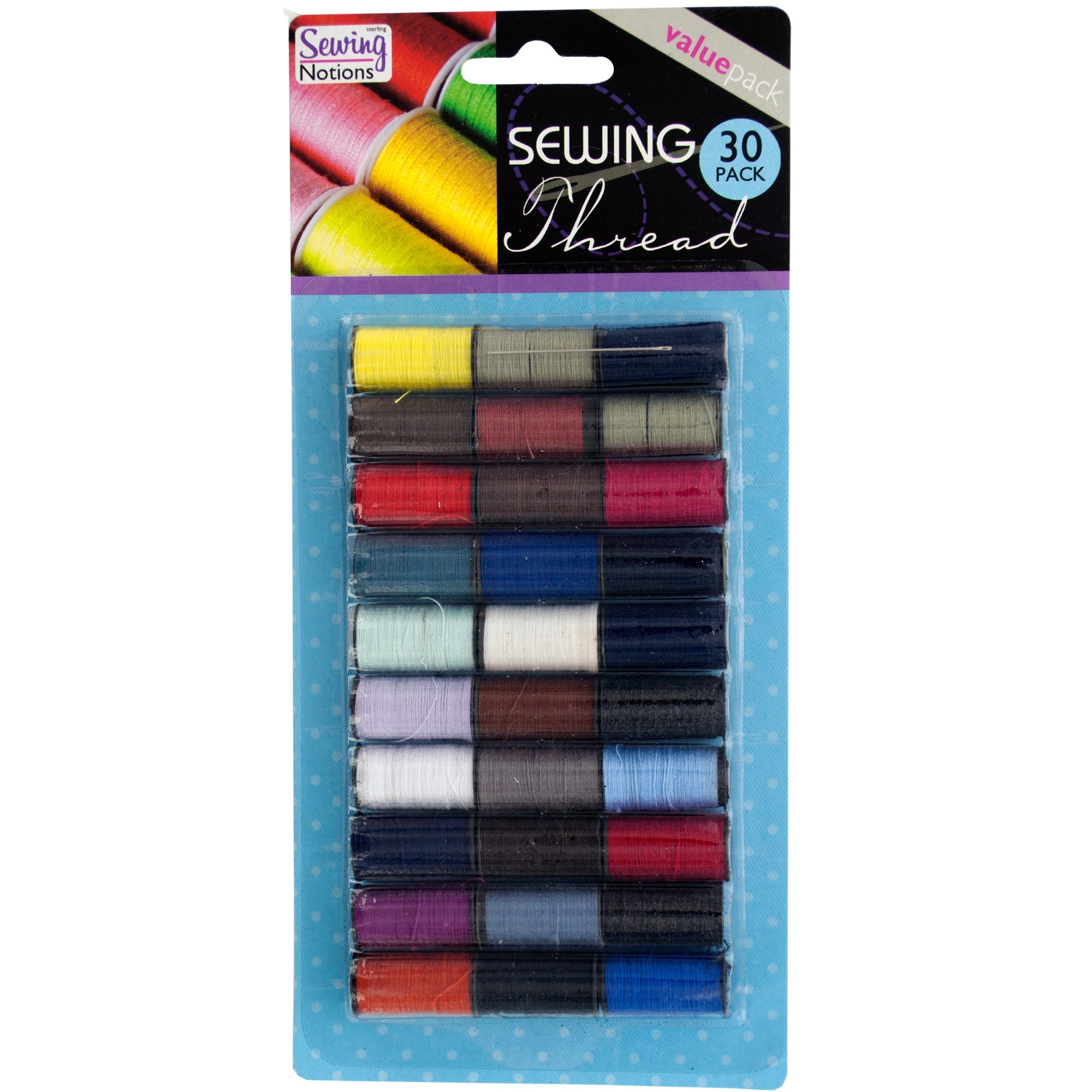 sewing thread set - 10 color variety - 240 count -- 29 per box ...