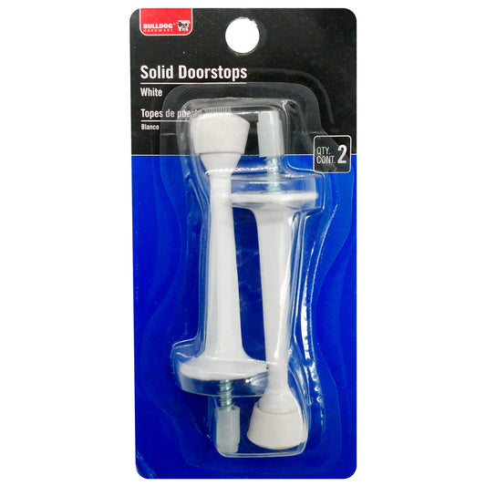 bulldog 2 piece solid white door stops -- 36 per box