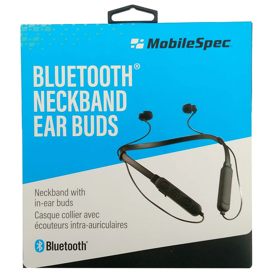 mobile spec bluetooth neckband earbuds in black -- 8 per box
