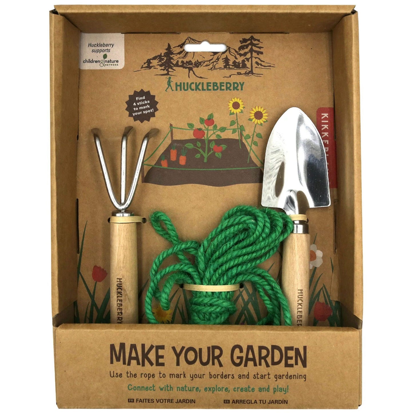 kikkerland huckleberry make your garden garden rope and tool set -- 16 per box