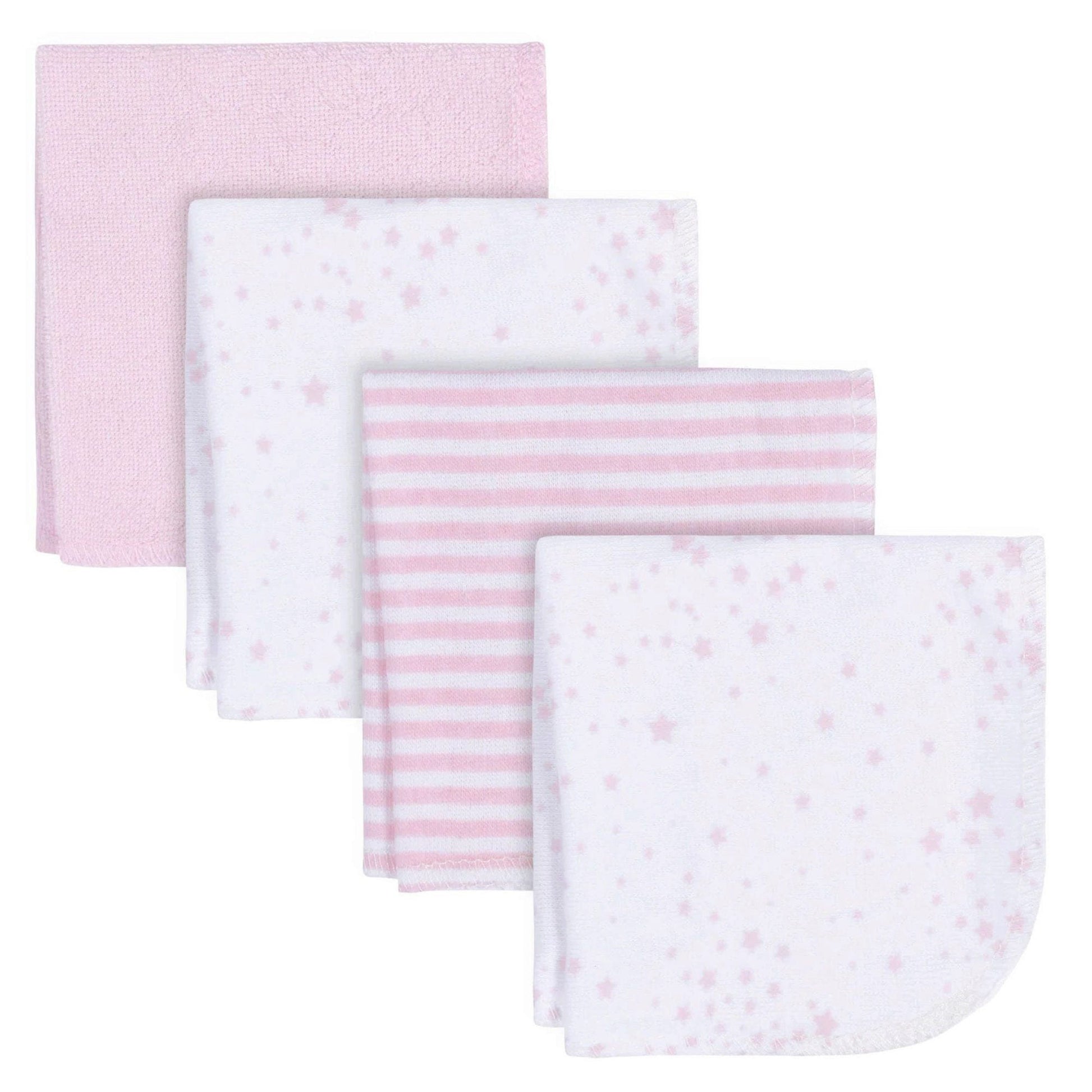 gerber childrenswear love your onesies branded 4 pack baby washcloths in pink -- 20 per case