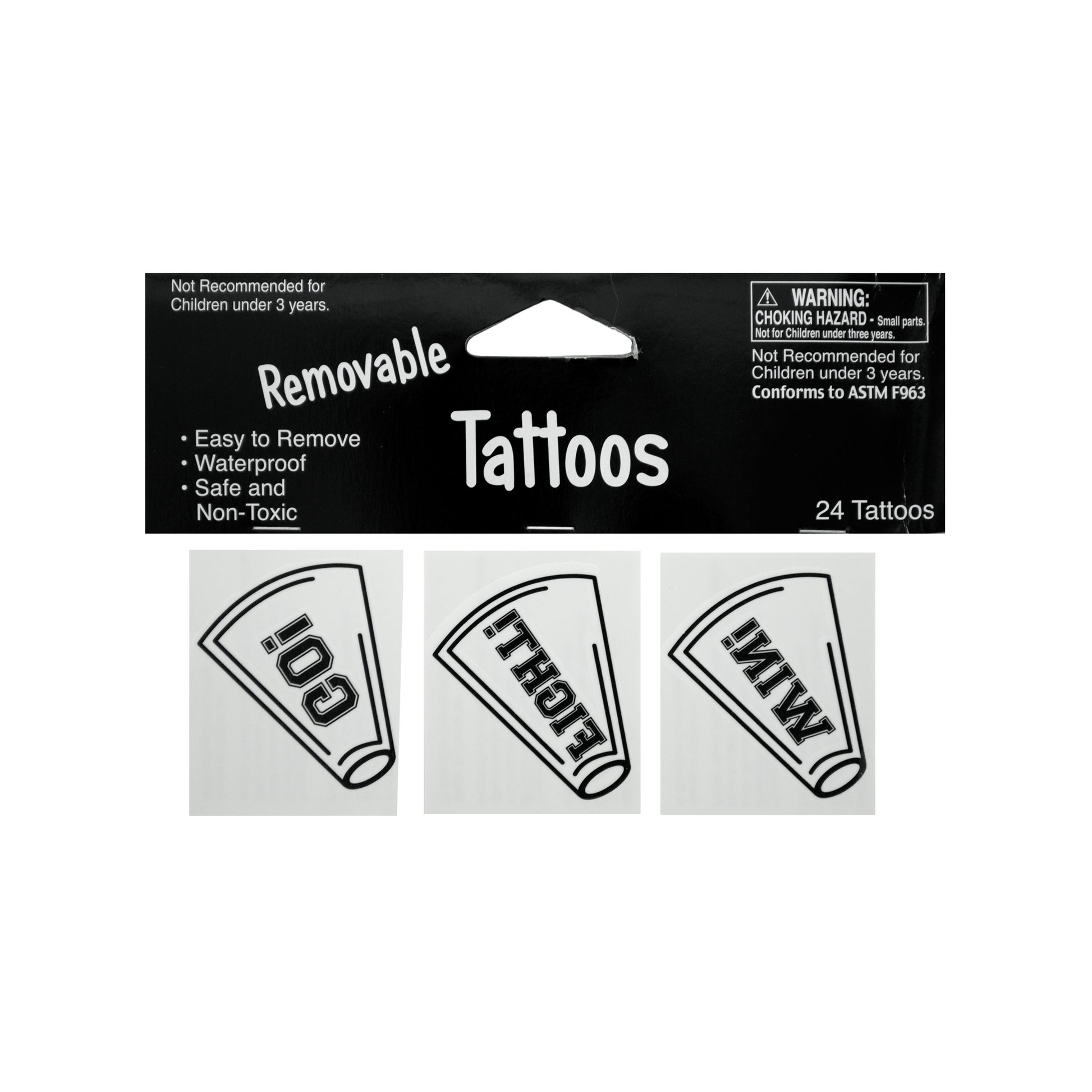 white cheer tattoos - bulk  -- 86 per box
