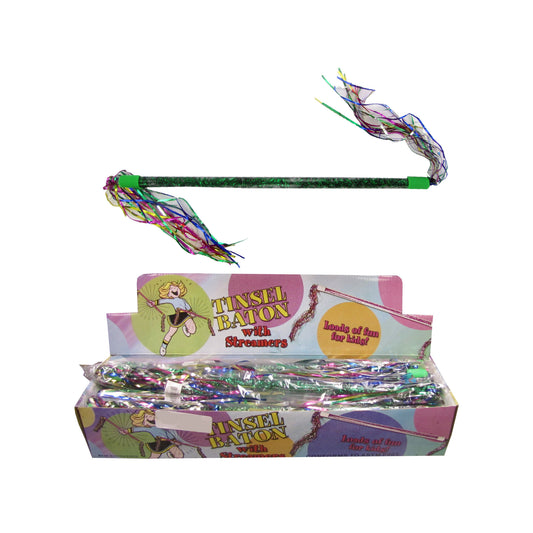 tinsel baton with streamers countertop display  -- 48 per box