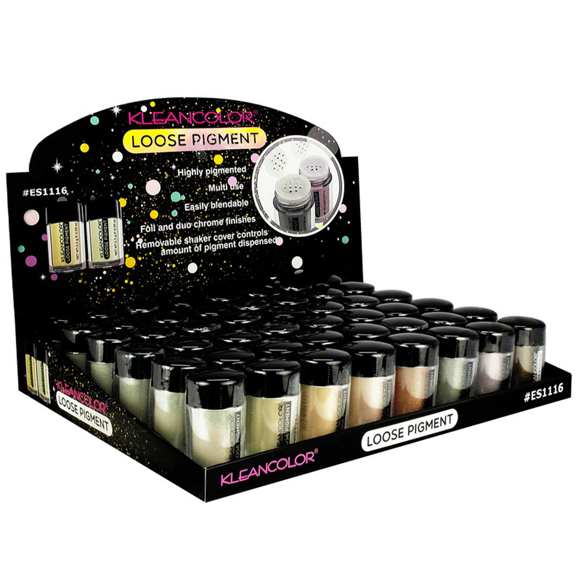 klean color loose pigment eyeshadow in in display -- 48 per box