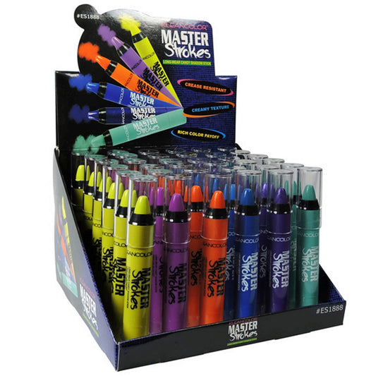 klean color master strokes long wear candy shadow stick in assorted colors in display -- 72 per box