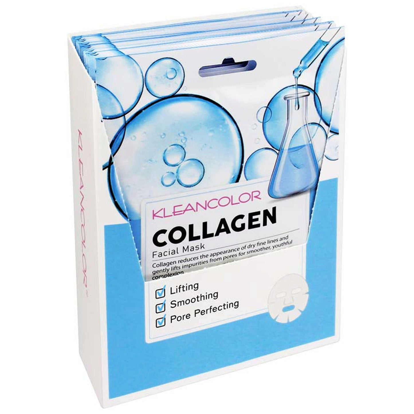 klean color collagen sheet mask in display -- 48 per box