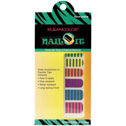 klean color nail it polish strips in assorted colors -- 72 per box