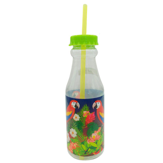 luau water bottle with straw -- 24 per case