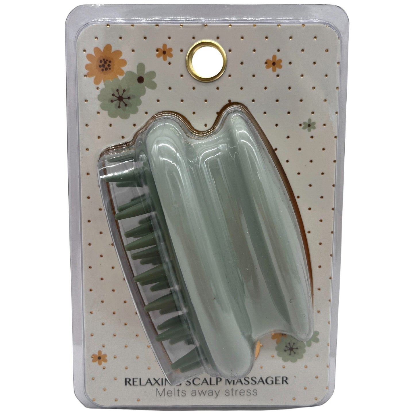 scalp massager with ergonomic handle in sage color -- 30 per box