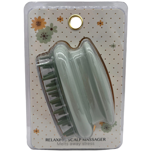 scalp massager with ergonomic handle in sage color -- 30 per box