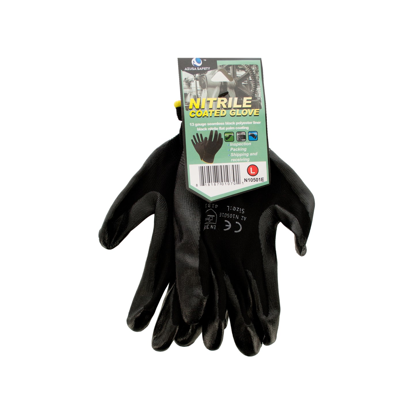 nitrile coated gloves - 24 pack - protect your hands while working! -- 23 per box