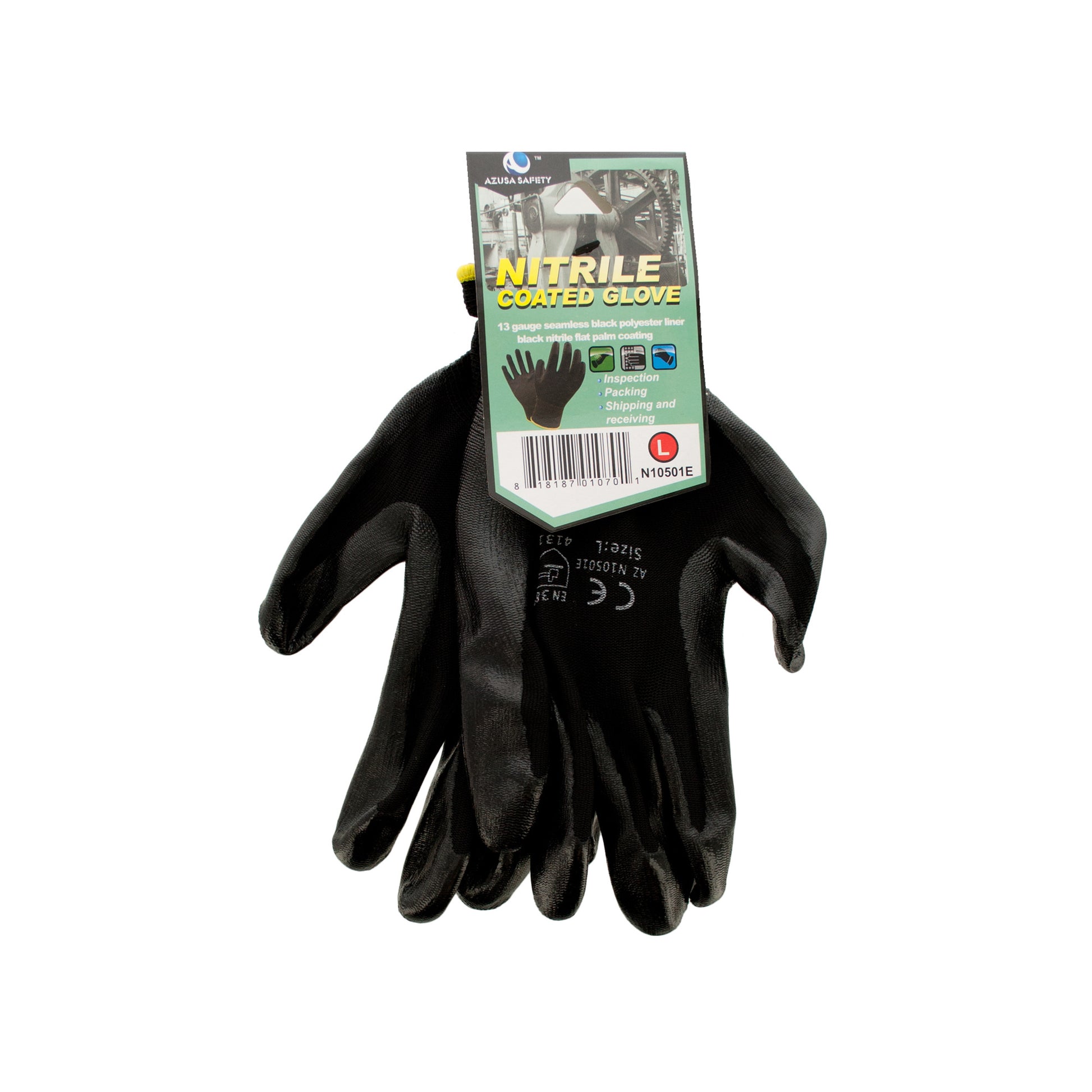 nitrile coated gloves - 24 pack - protect your hands while working! -- 23 per box