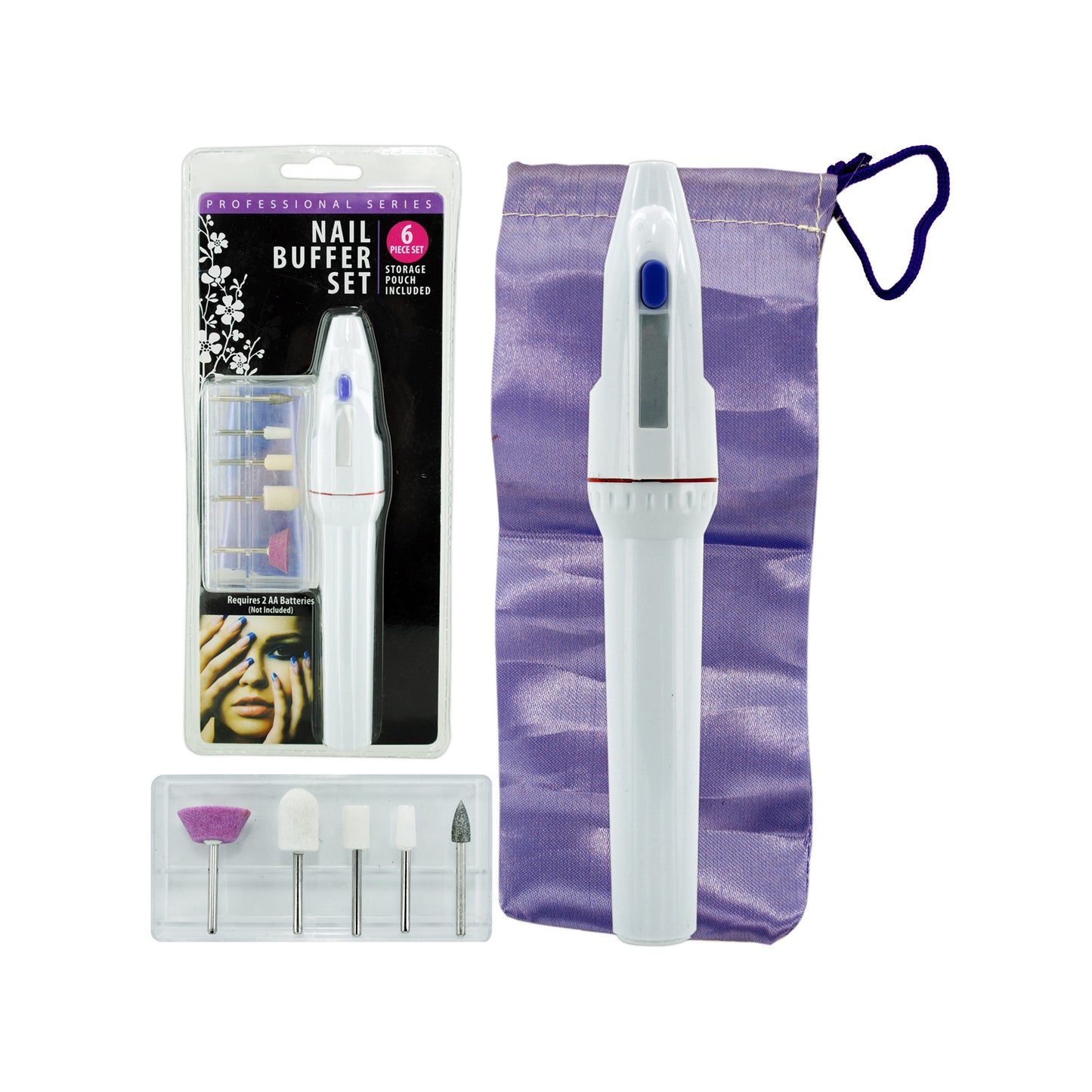 battery operated nail buffer set -- 8 per box