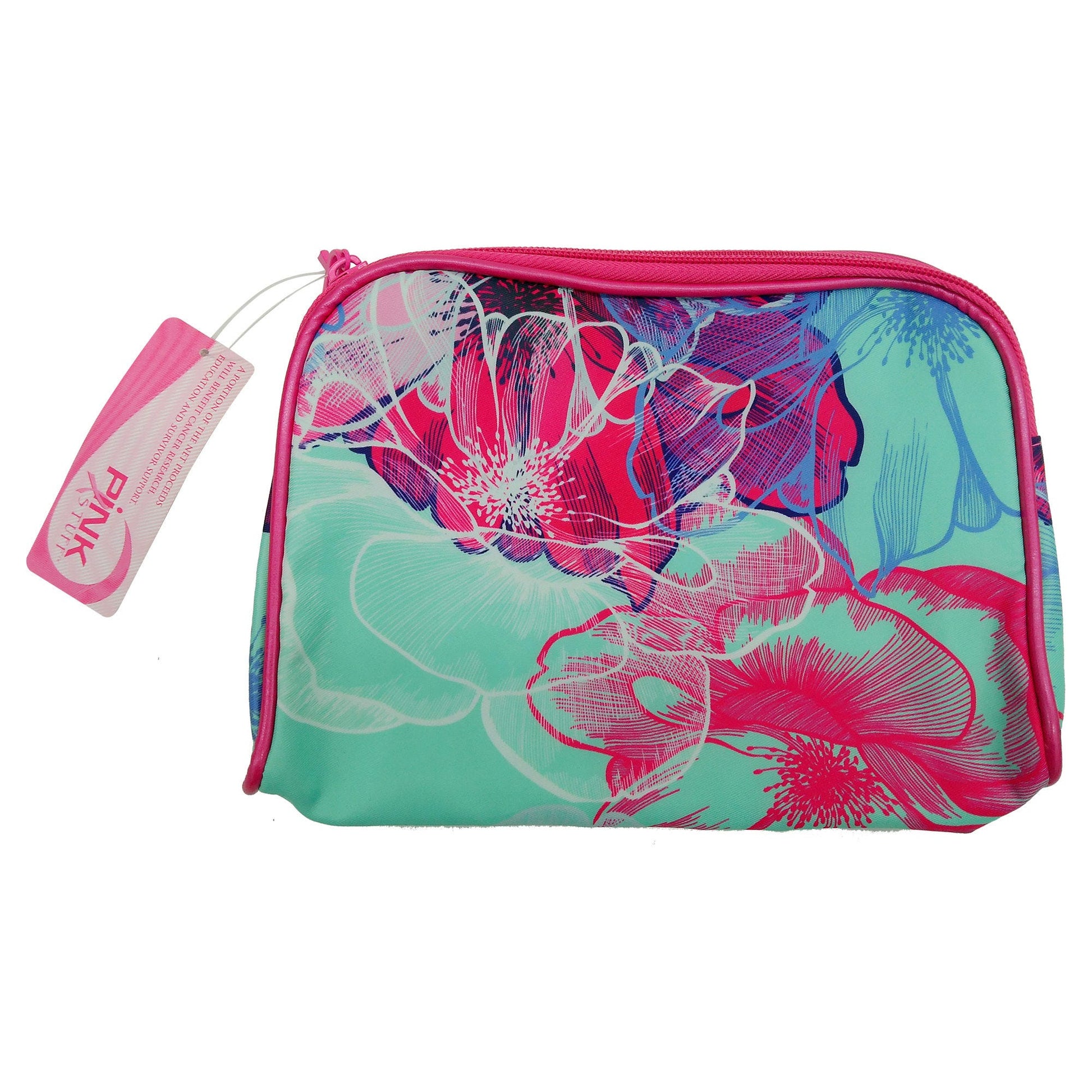 breast cancer awareness floral cosmetic bag -- 24 per box