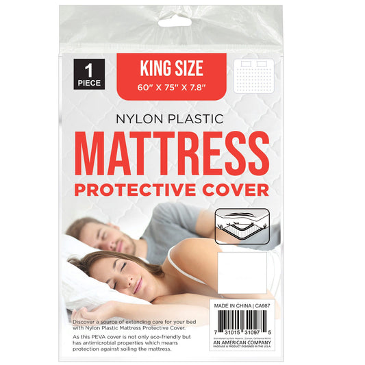 king size nylon plastic mattress cover protective 60 x 75 x 7.8 -- 24 per box